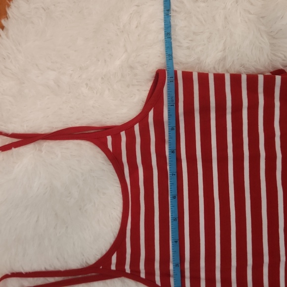 Coco & Tashi red and white striped spaghetti strap dress - Picture 3 of 8